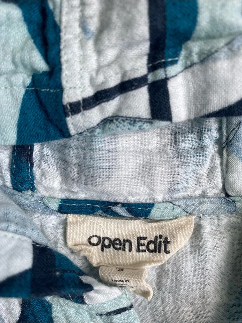 Kids' Hooded Short-Sleeve beach shirt - Blue Pattern